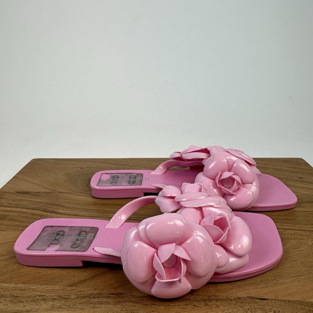 Womens Jeffrey Campbell Floralee Pink Jelly Thong Flip Flops Sandals Size 8 M